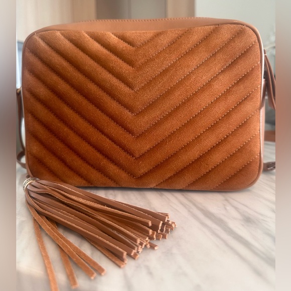 Saint laurent Camera bag in caramel suede - Picture 12 of 15